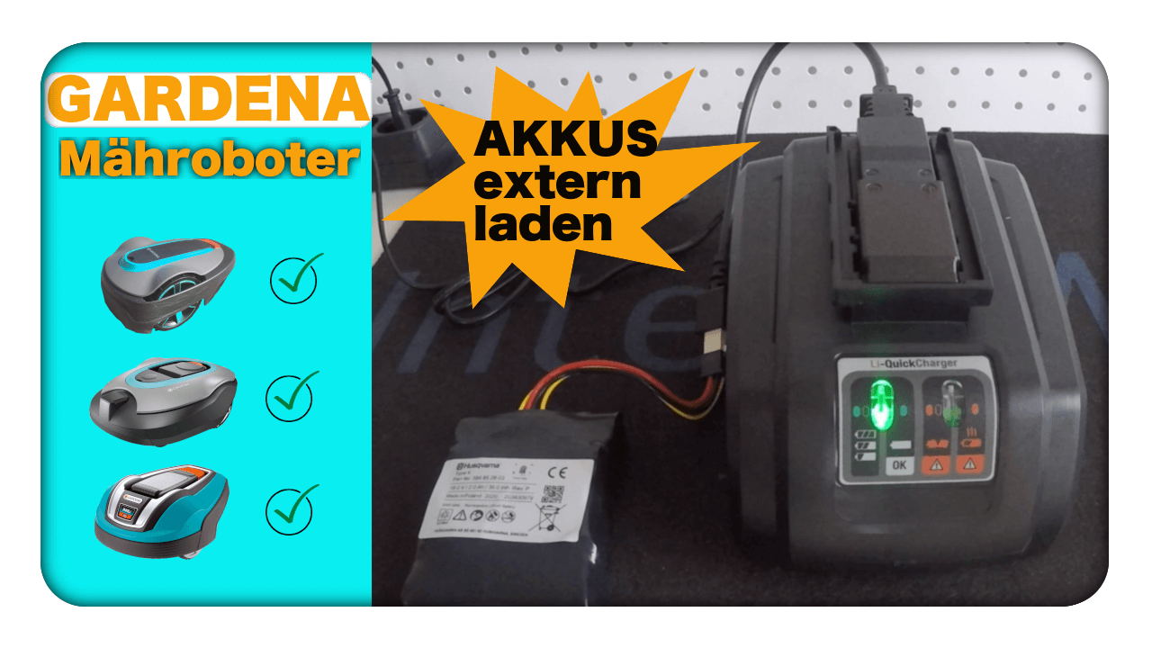 Gardena Mähroboter Akku extern laden Winter Service Tipp